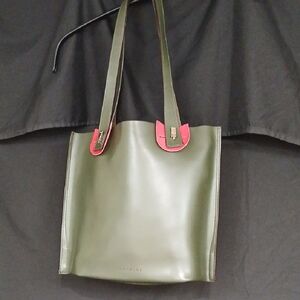 LAMARTHE Olive Green Cowhide Leather Tote NWOT